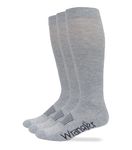Wrangler Men's Western Boot Socks, Grey, Large(Pack of 3)