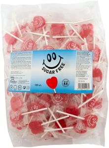 Caramelos Cerdán - Piruletas Mini Corazón Sin Azúcar Sabor Cereza | Caramelo Duro con Palo Sin Gluten ni Alérgenos | Ideal para Fiestas, San Valentín y Cumpleaños | Bolsa de 100 Unidades