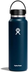 Hydro Flask Water Bottle - Insulated Stainless Steel - Wide Mouth Flex Lid, Non Spill, Leakproof and Refillable in 40 Oz