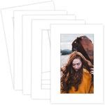 MBC MAT BOARD CENTER, 5 Pack 4x6 for 3x5 White Picture Mats Frame Mattes for Photos, Bevel Cut, Acid Free, 4-ply Thickness