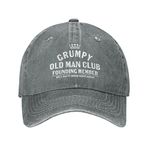 COOFOOK Grumpys Old Man Hat for Men Baseball Cap Graphic Hats Gray