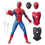 SPIDER-MAN Marvel Plastic Far From Home Deluxe 13-Inch-Scale Web Gear Action Figure With Sound Fx, Suit Upgrades, And Web Blaster Accessory - Multicolor