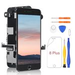 Yodoit for iPhone 8 Plus Screen Replacement Kit LCD with Front Camera, Earpiece Speaker, 5.5" Display 3D Touch Digitizer Assembly with Repair Tool, Screen Protector