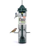 Squirrel-proof Bird Feeder for Seeds and Mixes - Jacobi Jayne® Squirrel Buster® Classic – Pigeon Proof Metal Bird Seed Feeder for Wild Birds – Easy Clean Hanging Seed Bird Feeder for Garden Birds