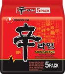 Nongshim Shin Ramyun Instant Noodles,600g(Pack of 5)