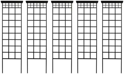 Set of 5 Panacea 82172 Mission Trellises, Black, 78" H Each