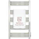 WarmlyYours Heated Towel Warmer for Bathroom - Polished Stainless Steel Towel Warmer Rack, Wall-Mounted Heated Towel Rack and Dryer with 10 Bars, Hardwired Electric Bath Towel Heater 120V, Grande