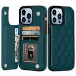 Aoksow Designed for iPhone 13 Pro Max Case, PU Leather Card Holder Case with Kickstand Flip Wallet Cover for iPhone 13 Pro Max 6.7 Inch (Teal)