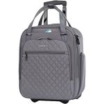 EMPSIGN Underseat Carry On Wheeled - 16" Carry on Bag with Wheels Multi-Functional Lightweight Rolling Bag Overnight Weekender Small Suitcase for Women Men Travel Business, Dark Grey