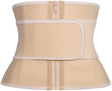 Atbuty Waist Trainer with Adjustable Velcro Magic Wrap Women Shaper Belly Fat Girdle Faja Waist Snatcher, White,short Torso,single Belt Waist Trainer, XX-Large