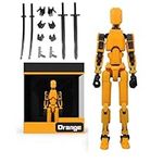 Starnearby Titan 13 Action Figure, T13 Action Figure 3D Printed Body Movable Model Included Installation Instructions Replacement Weapon Set Gift for Kids Adults (Orange)