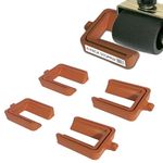 iPrimio No Lift - Bed and Furniture Stopper - Requires No Lifting of Your Bed - It Works - Caster Cups Keeps Bed and Furniture from Sliding Bed Caster Stopper. Solid Rubber (4 Pack, Brown)