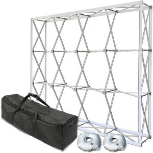Collapsible Pop Up Display Stand Backdrop for Trade Show Booth Display, 7.5x10 FT Tension Fabric Sign Holders for Tradeshow Display, Business, Weddings & Advertising - Stand Only