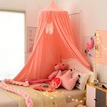 Bed Canopy for Kids, Round Dome Kids Mosquito Net Indoor Outdoor Castle Hanging House Decoration Reading Nook Kids Playing Home Decoration(Pink)