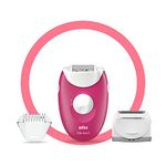 Braun Silk-epil 3 3-420 Epilator Raspberry Pink with 2 Extras Corded Epilator (Pink)