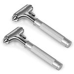 OUDEW Safety Tool, Aluminium Alloy Hammer with Seat Belt Cutter, 2 Pack (Silver, 0.5 kg), Fireproof, Underwater Emergency Escape Tool for Cars