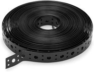 Black 1 Inch x 50FT Metal Strapping with Holes 0.03" Thick Galvanized Metal Pipe Hanger Strap for Plumbing, HVAC and Duct Support