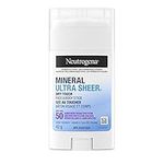 Neutrogena Mineral Ultra Sheer Dry-Touch Face & Body Stick SPF 50 - With Vitamin E - Sun Protection - Zinc Oxide - 42g, White