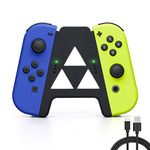 DLseego Slide Joy Con Charging Grip For Switch/Switch OLED Potable Joy Con Charger Controller Comfort Handle Speed Charge While Play with 1PC Type-c Data Cable - Black