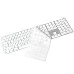 Silicone Keyboard Cover Ultra Thin Keyboard Skin for Apple Magic Keyboard with Numeric Keypad A1843 MQ052LL/A Released in 2017 (US English Layout) -White