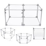 Foldable Indoor/Outdoor Dog Playpen with Transparent Panels & Silver Rods - For Puppies, Cats, Bunnies
