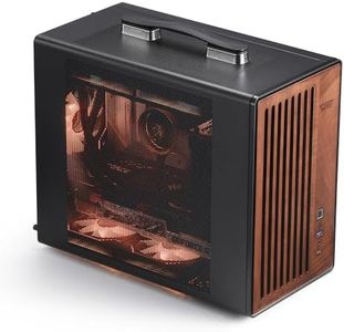 darkFlash Portable Micro-ATX PC Case with Handle, 1 ARGB PWM Fans, with Walnut Wood, Type-C, Support 240 AIO, H165mm Cooler, Simple Compact Desktop (WD200, Black)
