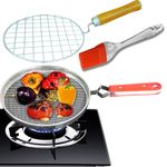 Leczonio pulka grill for gas stove, phulka jali for kitchen cooking, papad roaster, roti, brinjal roaster, baigan bharta grill, roti jali steel mesh griller (phulka 02)