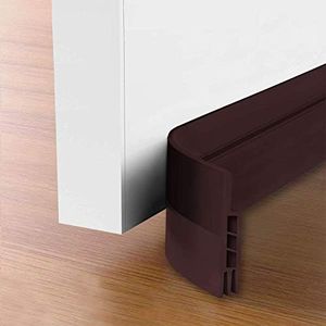 Suptikes 2 Pack Door Draft Stopper，Door Sweep for Exterior & Interior Doors,Door Bottom Seal Dust and Noise Insulation Weather Stripping Draft Guard Insulator, 1.8" W x 37" L, Brown