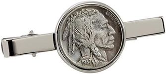 American Coin Treasures Buffalo Nickel Silvertone Coin Tie Clip