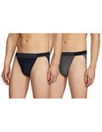 Chromozome Men's Cotton Bikini (Pack of 2) (IT02-PO2_Charcoal + Navy_X-Large_Multicolor_XL)