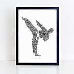 Personalised Male Karate Student Word Art Print - Martial Arts Gifts For Boys - A5, A4 Prints & Framed