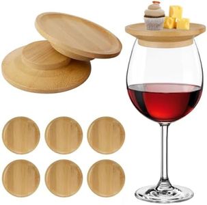 Dannir 6Pcs Wine Glass Charcuterie Topper Wine Glass Topper Charcuterie Plate Mini Wine Glass Charcuterie Board Wine Glass Covers to Keep Bugs Out for Bars Restaurants Friend Gatherings