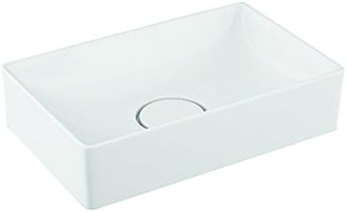 WS Bath Collections Vision 6042 Ceramic Above Counter Rectangular Bathroom Sink, 16.5" L x 10.6" W x 4.3" H, White