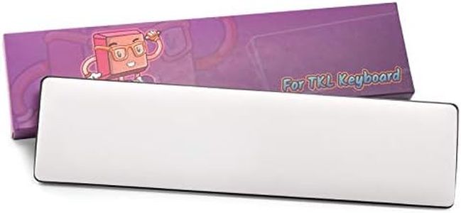 LTC Keyboard Wrist Rest, Cushion Support Pads for 61-Key Keyboard, for Office, Gaming, Computer PC Laptop Mac Typing, with PU Leather & Anti-Slip Rubber Base, Angle Inclined (60% Compact, White)