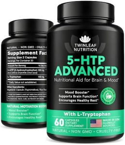 5 HTP Supplement for Mood Support - Made in USA - Natural Manganese & L-tryptophan Capsules - 5-HTP Booster for Men & Women - Proprietary Formula for Mood and Relaxation - 60 Vegan Capsules
