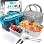 FORABEST Electric Lunch Box for Adults, Fast 80W Heated Lunch Box for Adult 12/24/110/220V Universal Food Warmer Lunch Box for Car,Truck,Office 1.8L Durable No-leak Loncheras Para Hombres De Trabajo