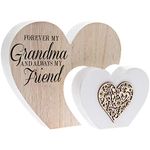 The Leonardo Collection LP43428 Plaque | Double Heart Grandma Sentiments | 1 Piece-21x19x16 cm Accessory, Multi Color