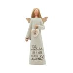 Blossom Bucket Angel Figurine How Wonderful Life With You Guardian Angel Sentimental Gift 11711