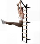 GMWD Swedish Ladder Wood Stall Bar, Suspension Trainer with Pull-Up Bar and Dip Bar Attachments, Wooden Stall Bar with 9 Strategic Rods for Core Strengthening and Stretching Balanced