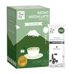 TeaFit Premium Zero Sugar Instant Matcha Latte Pack of 10 Sachets (180gm) | Refreshing Instant Ceremonial Uji Matcha Latte Premix | Sourced from Japan | With Unsweetened Milk Blend | Diabetic Friendly