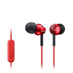 Sony MDREX110APR.CE7 Deep Bass Earphones with Smartphone Control and Mic - Metallic Red