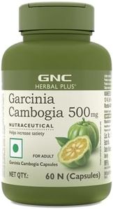 GNC Herbal Plus Garcinia Cambogia | 60 Capsules | Aids in Weight Loss | Controls Hunger Pangs | Helps Reduce Bad Fats | Improves Serotonin Level | Formulated in USA | 500mg Per Serving