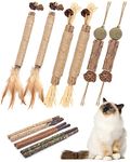 Silvervine Sticks for Cats, Natural Catnip Chew Toys for Kittens Teeth Cleaning, Matatabi Dental Care, Increase Appetite, Calm Cat Anxiety and Stress, Aggressive Chewers Cat Dental Toy (12 Sticks)