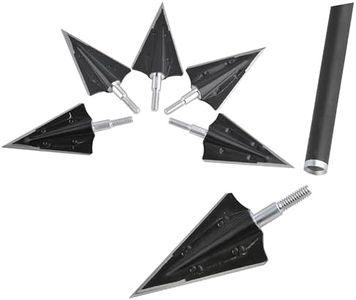 FQH 12PCS 125Grain Fixed Blade Broadheads - Screw-in Hunting Arrow Tips for Shooting Practice & Hunting
