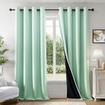 HOMEMONDE Customize Blackout Curtains - Room Privacy 90% Room Darkening Curtain with Eyelets, Heavy Polyester with Black Blacking - (Set of 2, Sage Green)