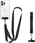 MOLOPPO Multifuctional 1 Pack Phone Lanyard, 1× Adjustable Neck Strap, 1× Wrist Strap, 2× Phone Clips，Phone Strap，Cell Phone Lanyard，Crossbody Phone Lanyard, for Iphone Lanyard, Anti Theft Phone Strap