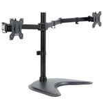 VIVO Dual Ultrawide Monitor Mount, Free-Standing Desk Stand for 2 Screens up to 38 Inches, Heavy-Duty Adjustable Arms, Max VESA 100x100mm, Black, STAND-V038F