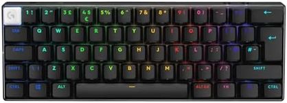 Logitech G PRO X 60 Lightspeed Wireless Gaming Keyboard, Ultra Compact TKL 60% Mechanical Keyboard, LIGHTSYNC RGB, Dual-Shot PBT Keycaps, GX Optical Tactile Switches, Windows PC, QWERTY UK - Black