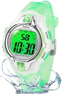 Edillas Kids Watches Boys Digital, 7 Colors LED Lights Waterproof Wristwatches for Children Students Teenagers Sport Outdoor Multifunctional with Stopwatch/Alarm for Ages 5-13