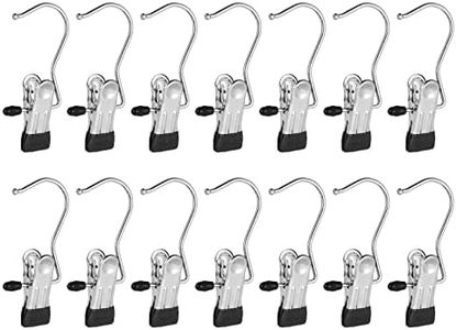 Frezon 30 Pack Boot Hanger Legging Organizer for Closet, Boot Holder, Hanging Clips, Portable Multifunctional Hangers Single Clip Space Saving for Jeans, Hats, Tall Boots, Towels(Black)